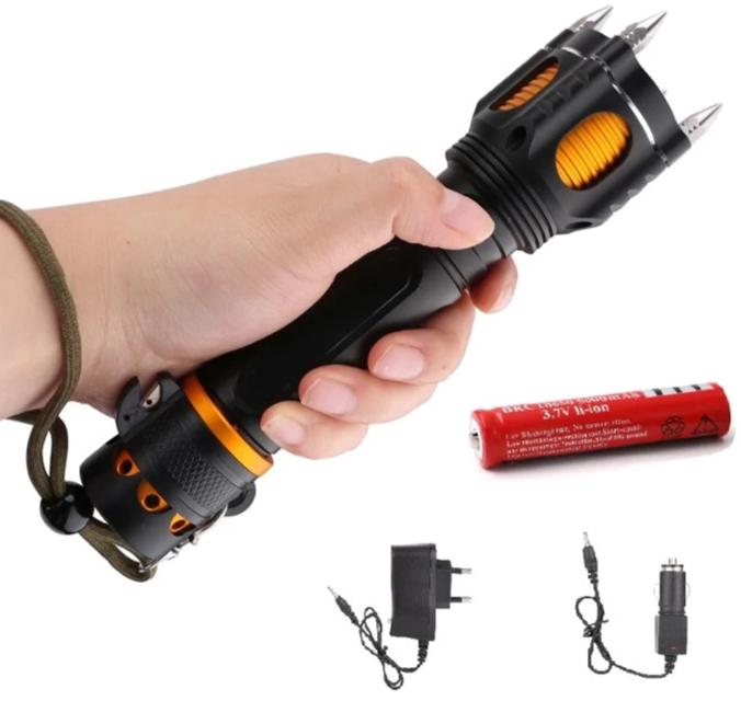 Self Defense Flashlight with Alarm Cap!