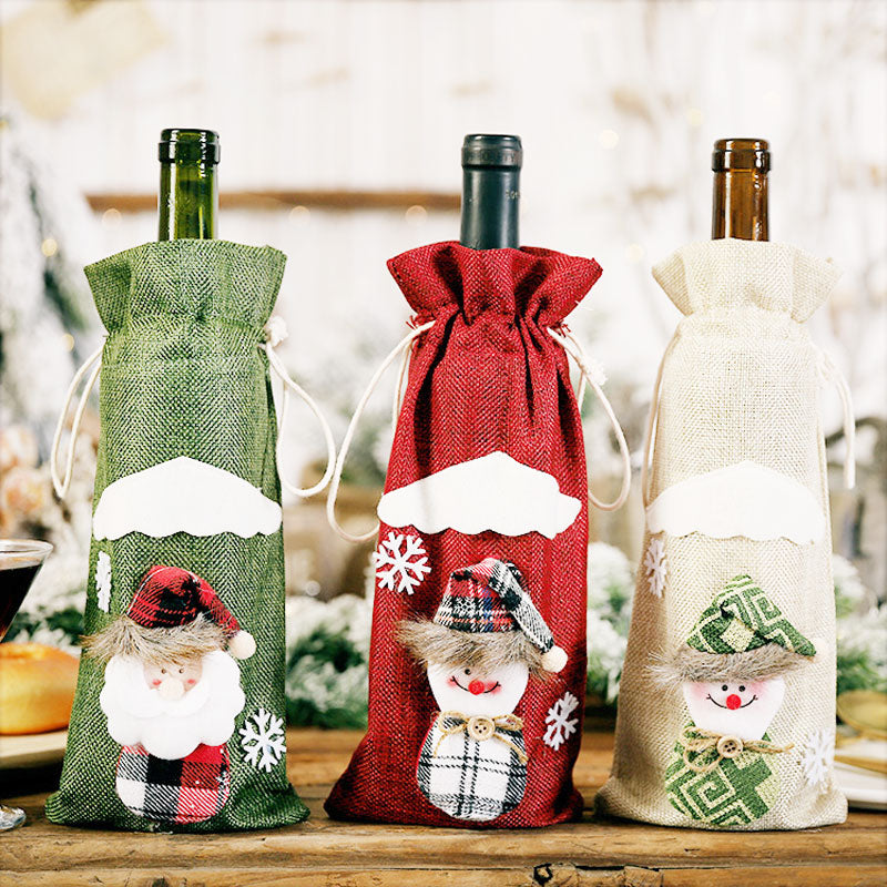 Santa Claus Wine Bottle Christmas Covers