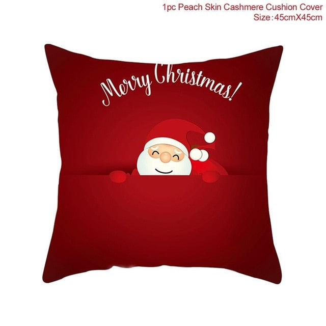 red santa christmas pillow