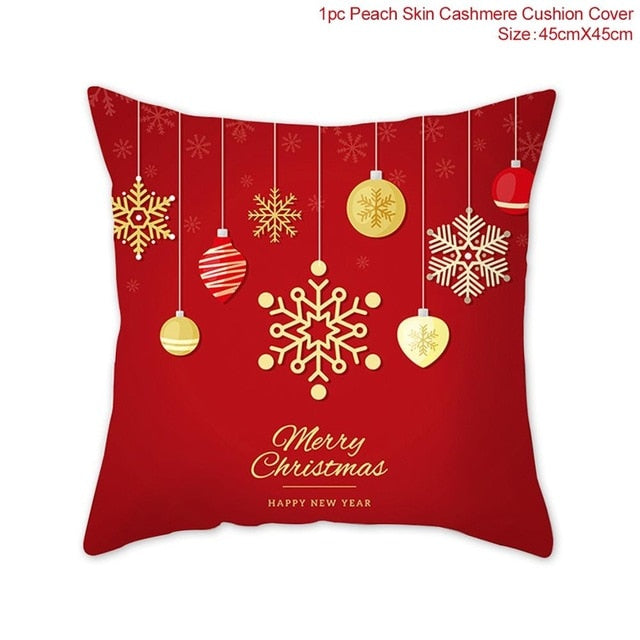 red ornament christmas pillow