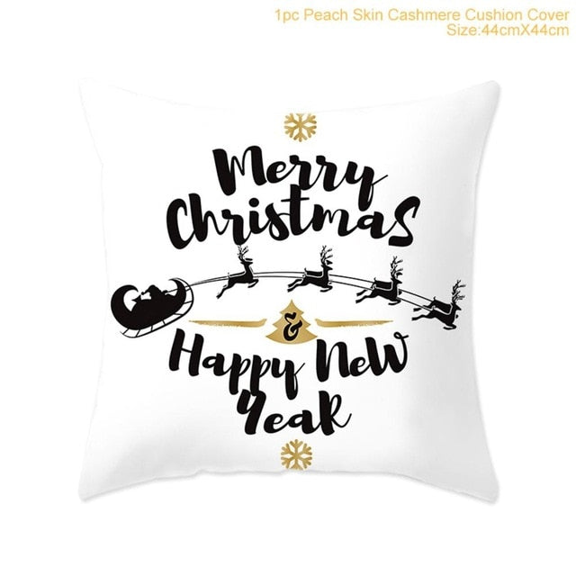 white holiday pillow covers