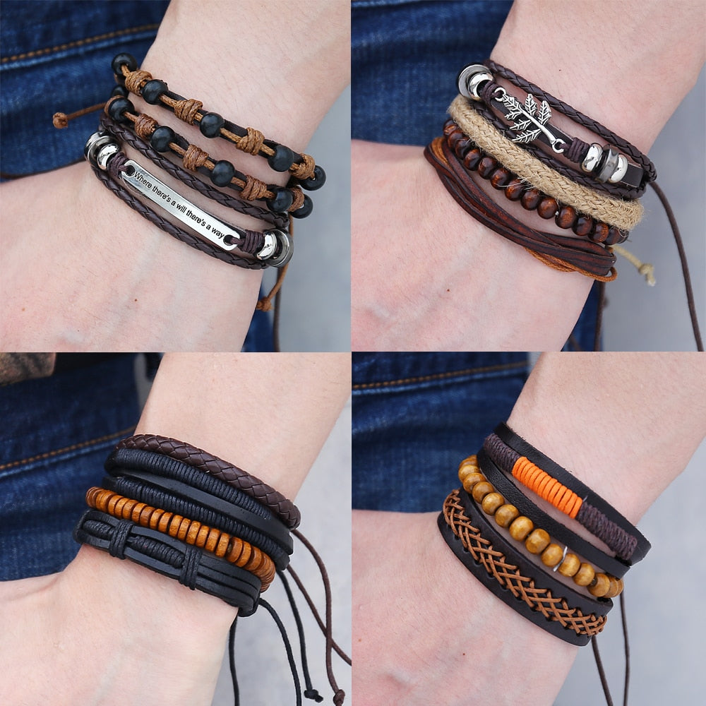 wrap wooden teen bracelets 
