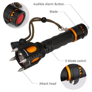 Self Defense Flashlight with Alarm Cap!