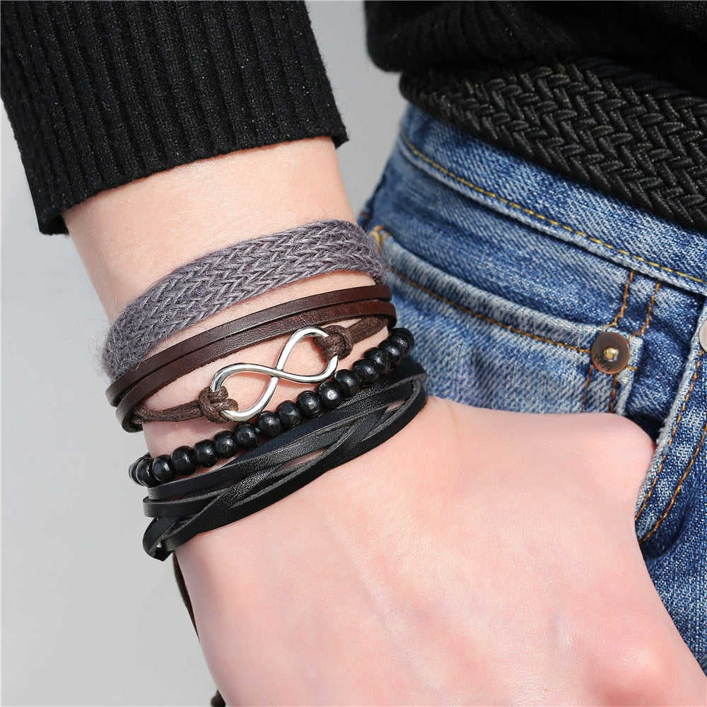 Beaded Leather Bracelets For Both Men & Women